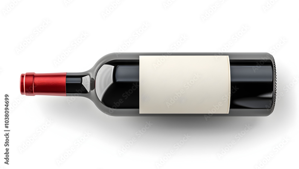 A bottle of red wine with a blank label, isolated on a white background. Detailed photograph, PNG format A bottle of red wine with a blank label, isolated on a white background. Detailed photograph, PNG format