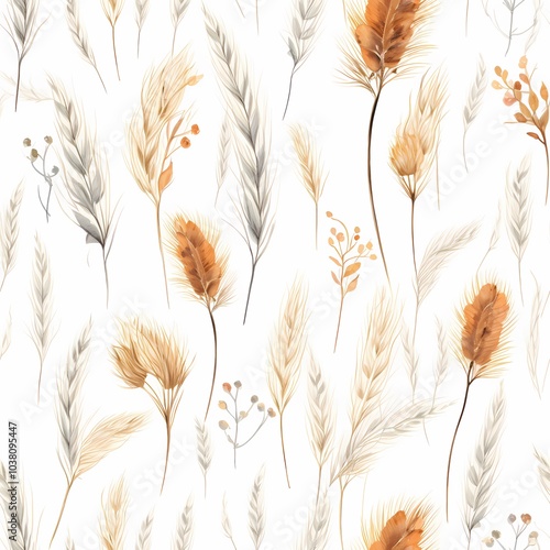 Subtle autumn foliage design with warm, earthy tones.