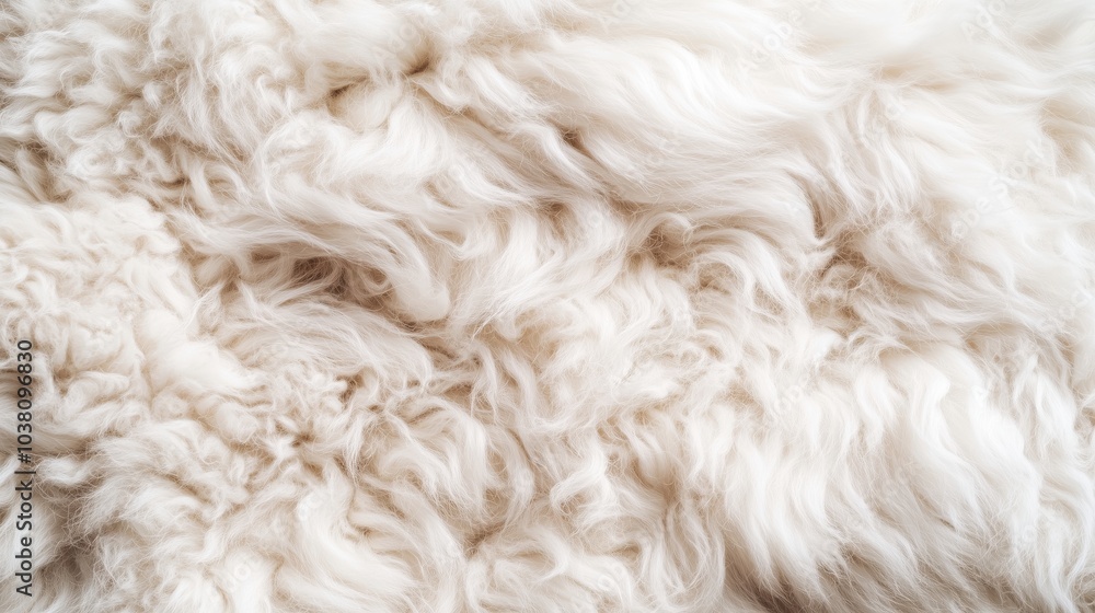 Fluffy white fur texture, soft and wavy, natural fibers, cozy appearance Fluffy white fur texture, soft and wavy, natural fibers, cozy appearance