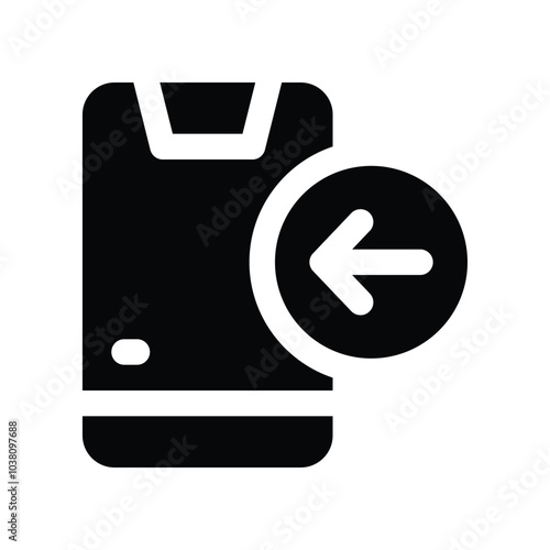 incoming call icon. vector glyph icon for your website, mobile, presentation, and logo design.