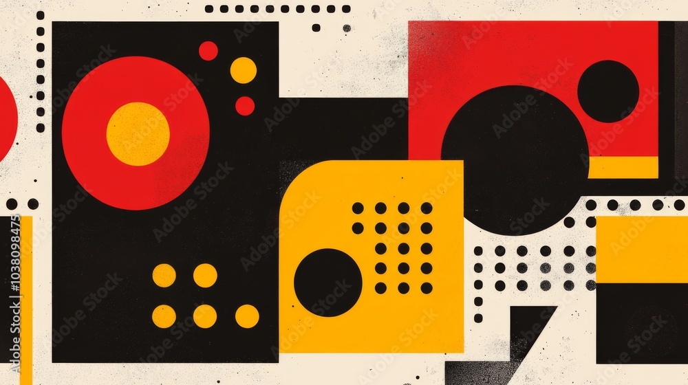 Fototapeta premium Retro High Contrast Patterns with Defined Tones