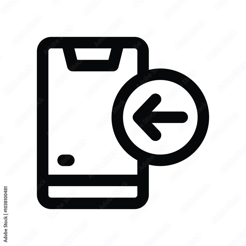 incoming call icon. vector line icon for your website, mobile, presentation, and logo design. incoming call icon. vector line icon for your website, mobile, presentation, and logo design.