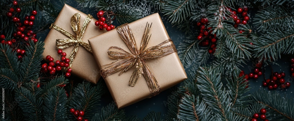 The Wrapped Gifts on Greenery The Wrapped Gifts on Greenery