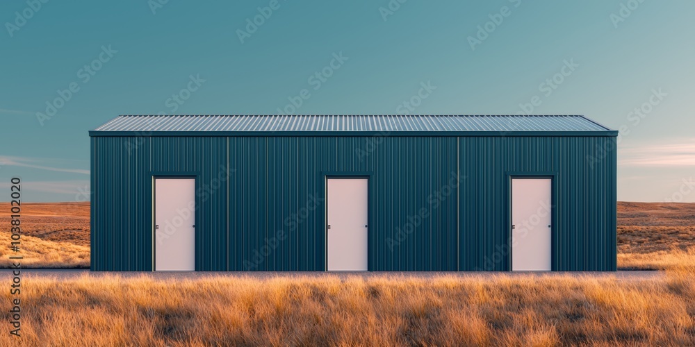 Obraz premium Rural Energy Infrastructure in Serene Landscape