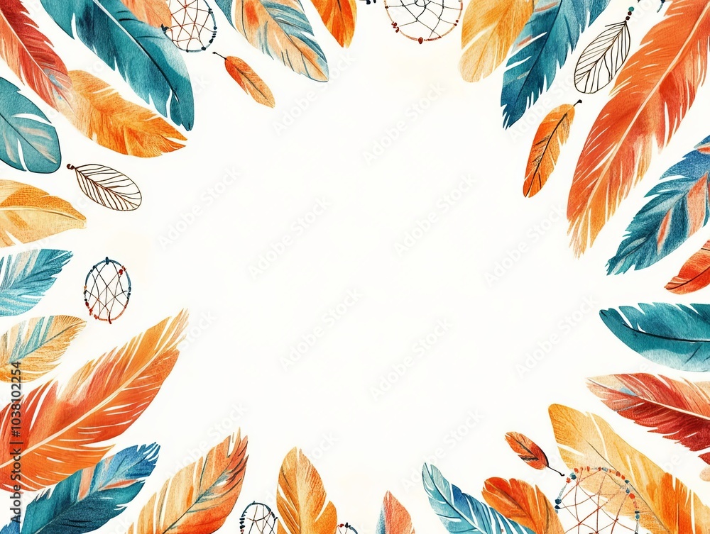 ethnic invitation template with dreamcatcher ethnic invitation template with dreamcatcher