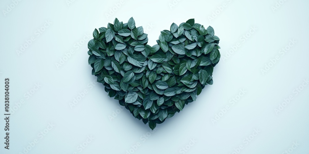 Heart Made of Green Leaves Symbolizing Love and Friendship Heart Made of Green Leaves Symbolizing Love and Friendship