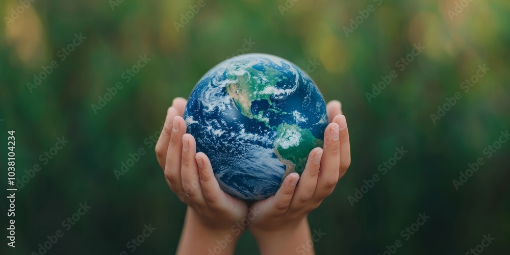 Hands Cradling Earth in a Friendly Gesture Hands Cradling Earth in a Friendly Gesture