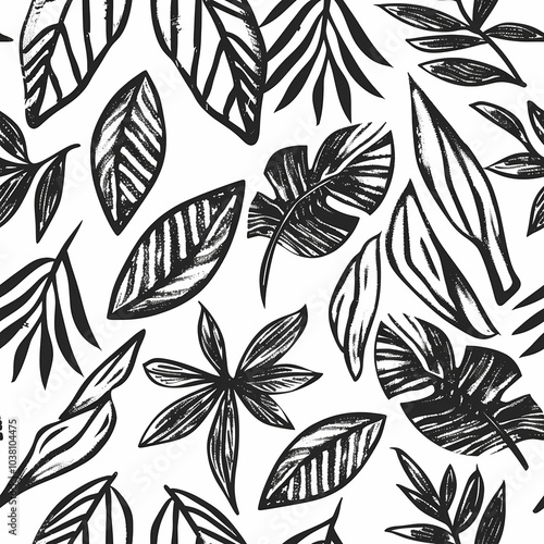 Colorful leaves and berries create a lively pattern.