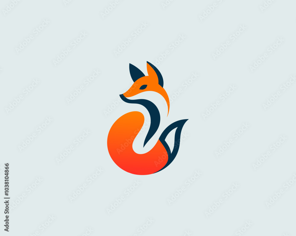 Obraz premium Fox logo design icon symbol vector illustration. cartoon fox logo design template.