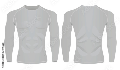 Rash guard athlete fitness t shirt. vector