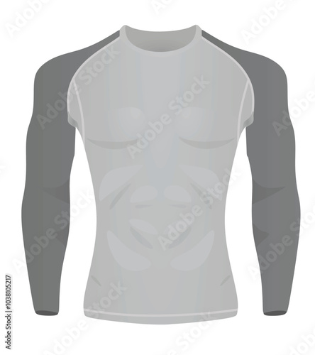 Rash guard athlete fitness t shirt. vector