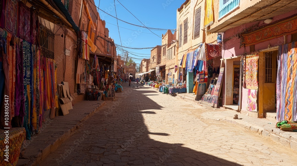 Vibrant Market Square in Ancient Town: A Bustling Scene of Traders and Historic Architecture Surrounded by Colorful Textiles Vibrant Market Square in Ancient Town: A Bustling Scene of Traders and Historic Architecture Surrounded by Colorful Textiles