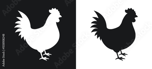 Hen chicken shape silhouette or icon vector illustration
