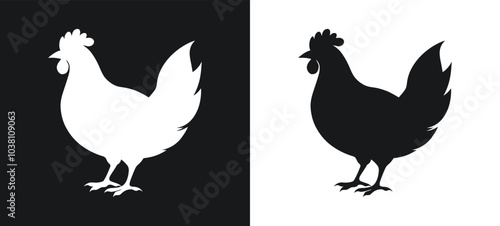 Hen chicken shape silhouette or icon vector illustration
