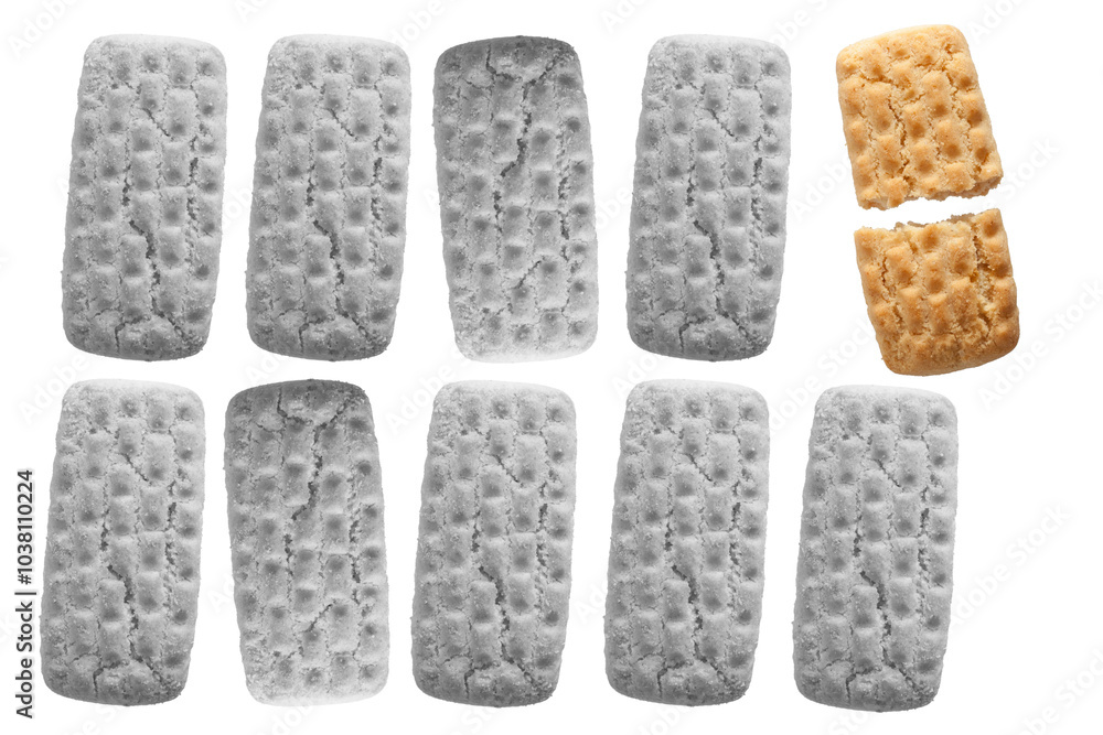 Single isolated broken biscuit in white background Single isolated broken biscuit in white background