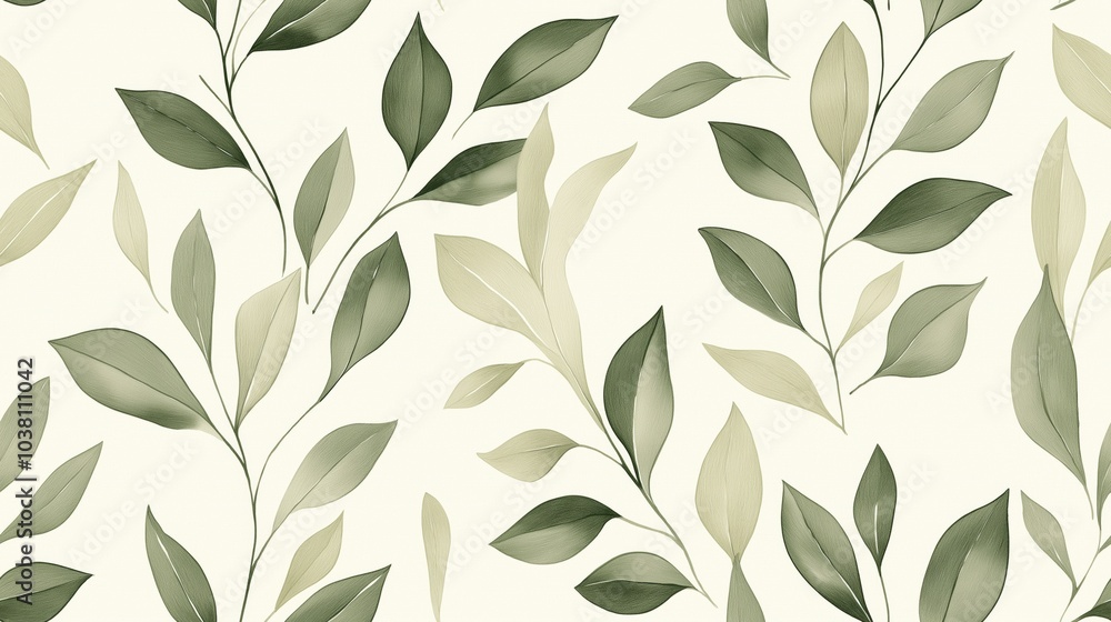 Seamless leaf pattern. Elegant grey green leaf background. Luxurious botanical texture Seamless leaf pattern. Elegant grey green leaf background. Luxurious botanical texture
