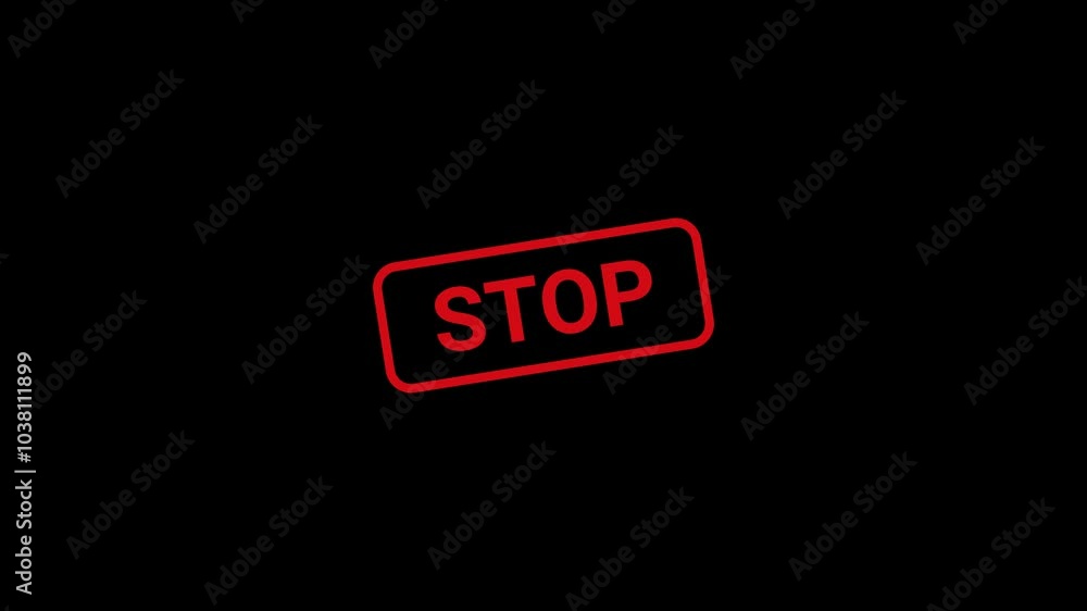 Stop Text Stamp Animation Stop Text Stamp Animation