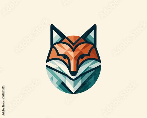 geometric fox logo vector illustration