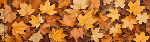 Wallpaper Mural Autumn leaves in various shades of orange and yellow, laid flat on a surface. Torontodigital.ca