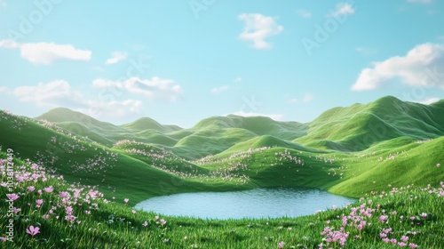 Springtime Fantasy: A 3D Rendered Idyll