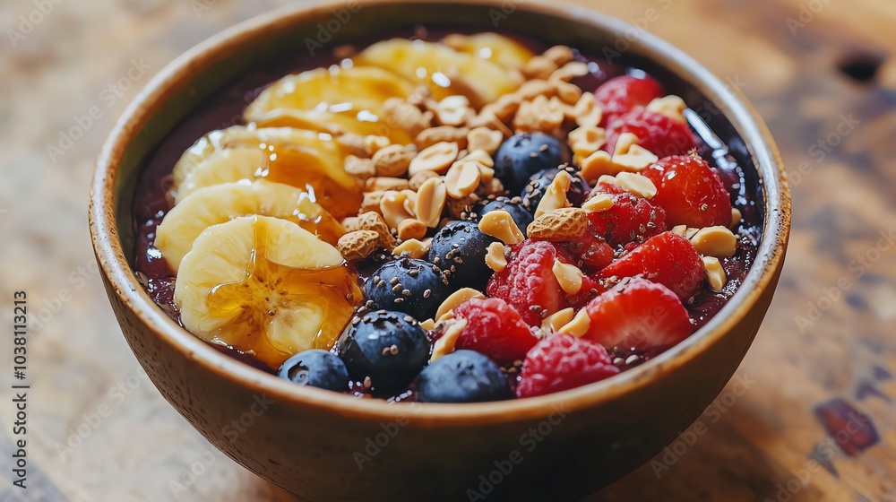 Açaà bowl with fresh fruit and granola. Açaà bowl with fresh fruit and granola.