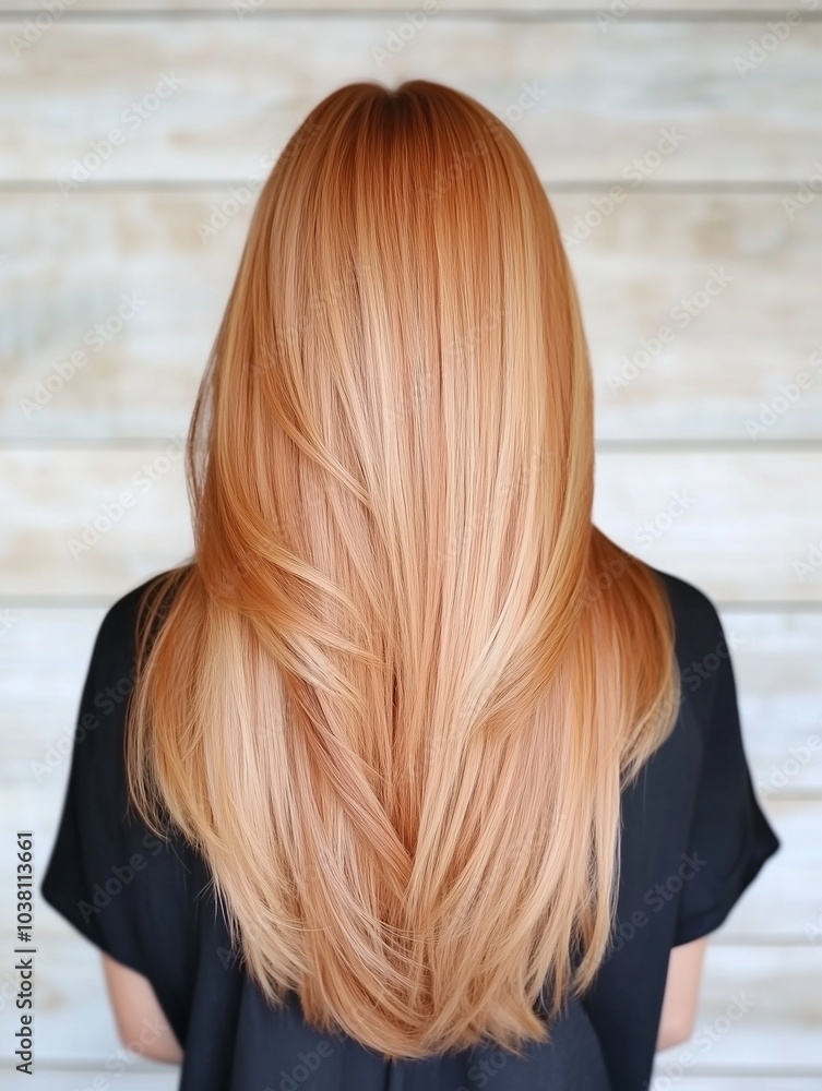 Naklejka premium model with Strawberry blonde hair color