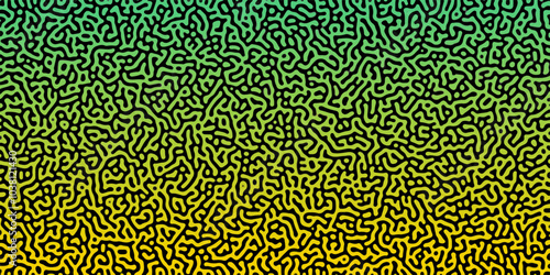 Abstract Reaction-diffusion or Turing pattern natural texture in coral green gradient colour scheme. Linear design with biological shapes. Organic lines in memphis. abstract turing organic wallpaper.	