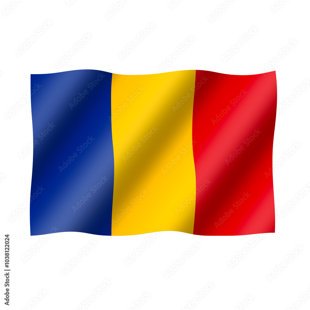 The national flag of Romania is flying beautifully The national flag of Romania is flying beautifully