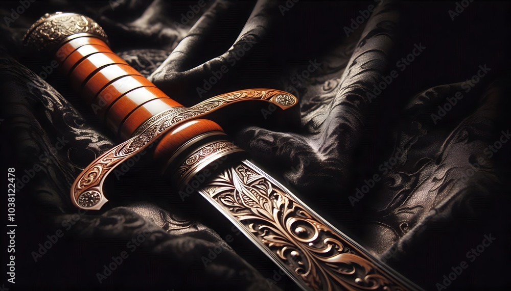 sword on a black sword on a black