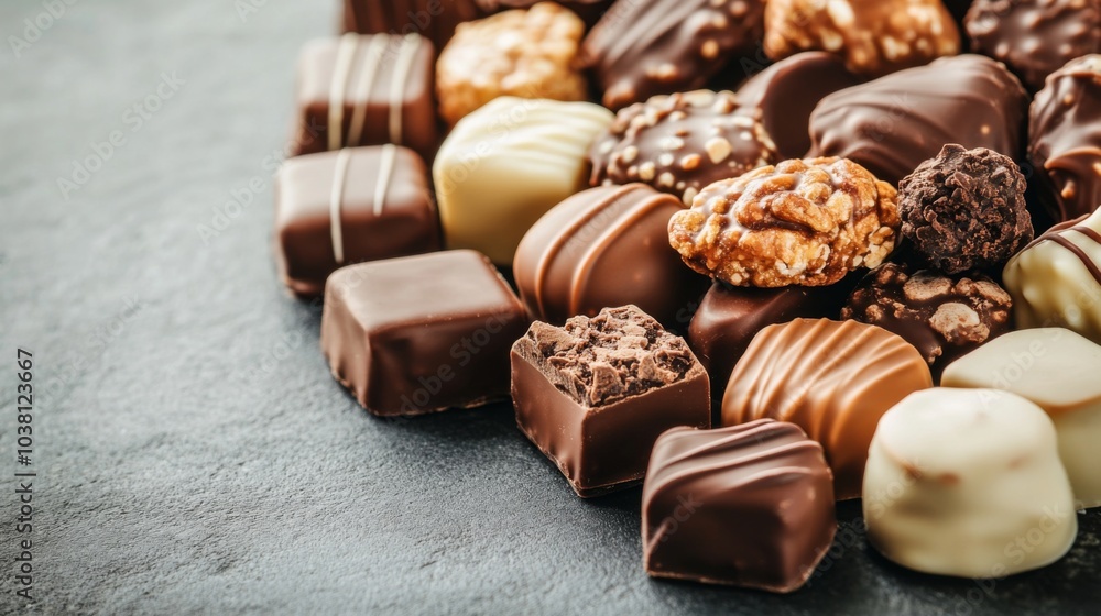 Assorted Chocolates with Artistic Presentation Assorted Chocolates with Artistic Presentation