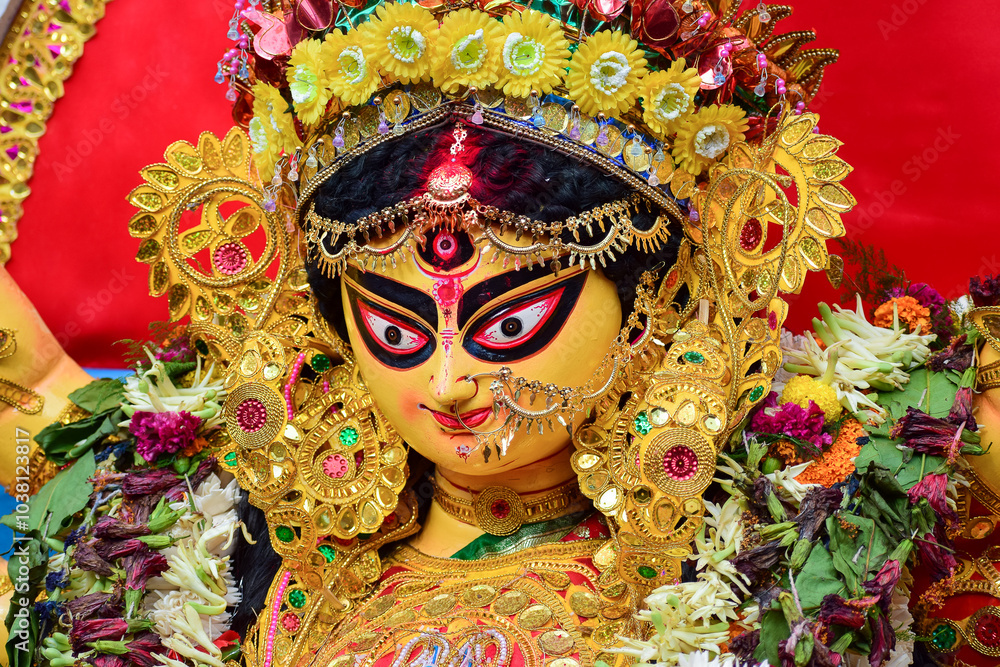 maa durga closeup face in Dussehra before Bisharjon maa durga closeup face in Dussehra before Bisharjon