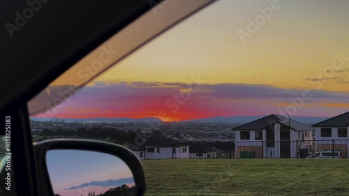 Wallpaper Mural Sunset behind on the hills in East Tamaki, Auckland, New Zealand. Torontodigital.ca