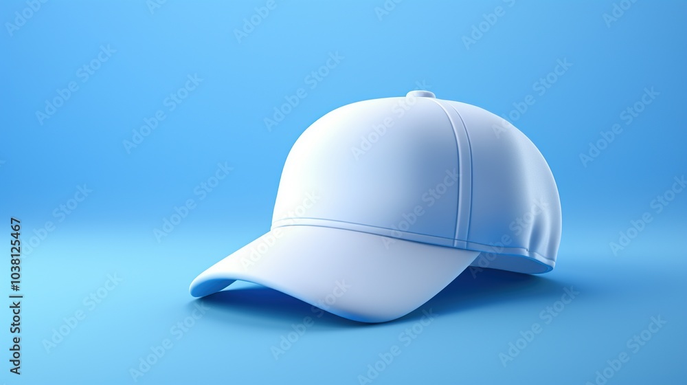 Fototapeta premium White Cap on blue Background. 3d rendering