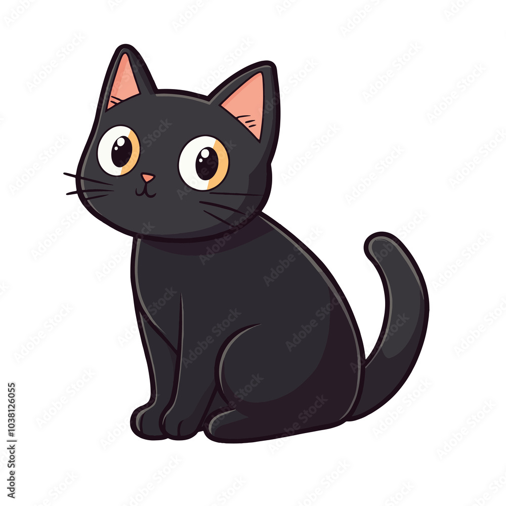 Lovely black cat character Lovely black cat character