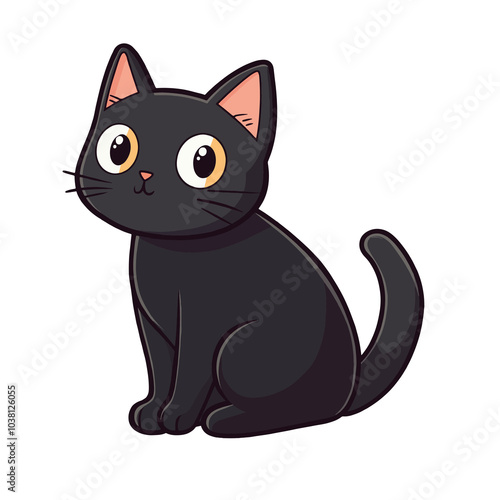 Lovely black cat character