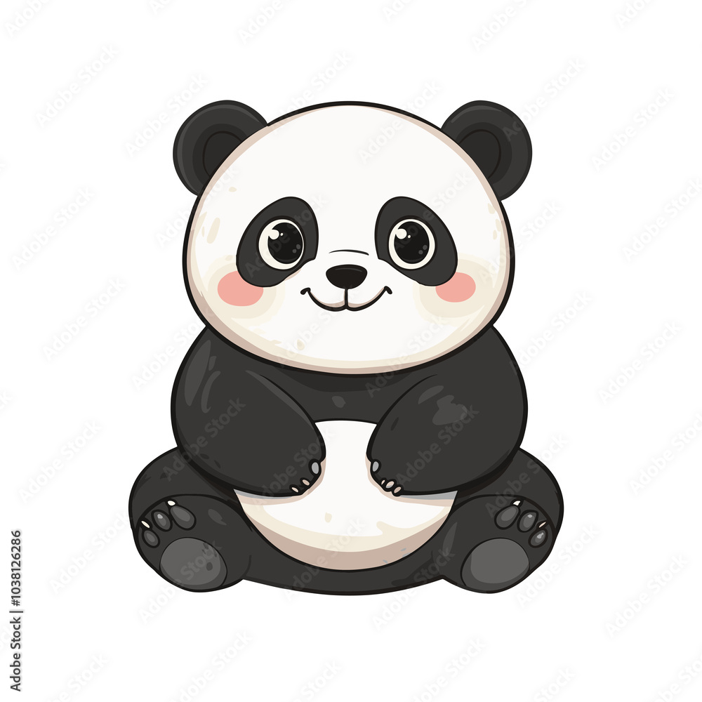 Naklejka premium Smiling panda character