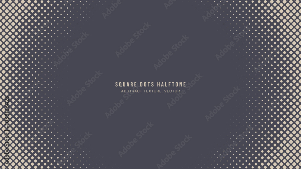 Square Rounded Dots Halftone Pattern Round Frame Vector Abstract Background. Half Tone Faded Subtle Texture. Geometric Grid Graphic Abstraction Wallpaper. Retro Futuristic Technology Art Illustration Square Rounded Dots Halftone Pattern Round Frame Vector Abstract Background. Half Tone Faded Subtle Texture. Geometric Grid Graphic Abstraction Wallpaper. Retro Futuristic Technology Art Illustration