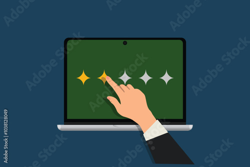 illustration of giving a rating or pressing stars