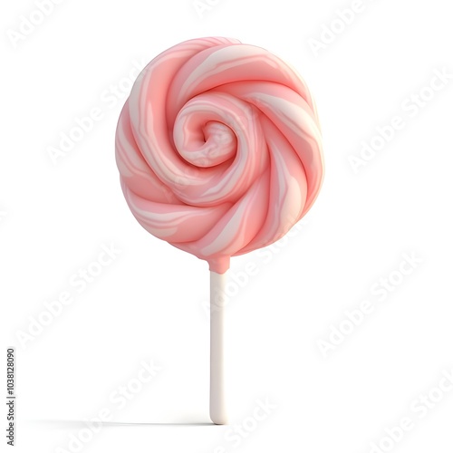 Wallpaper Mural Pink and White Swirled Lollipop on Stick
 Torontodigital.ca