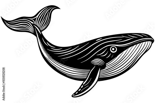 a big whale silhouette vector black illustration