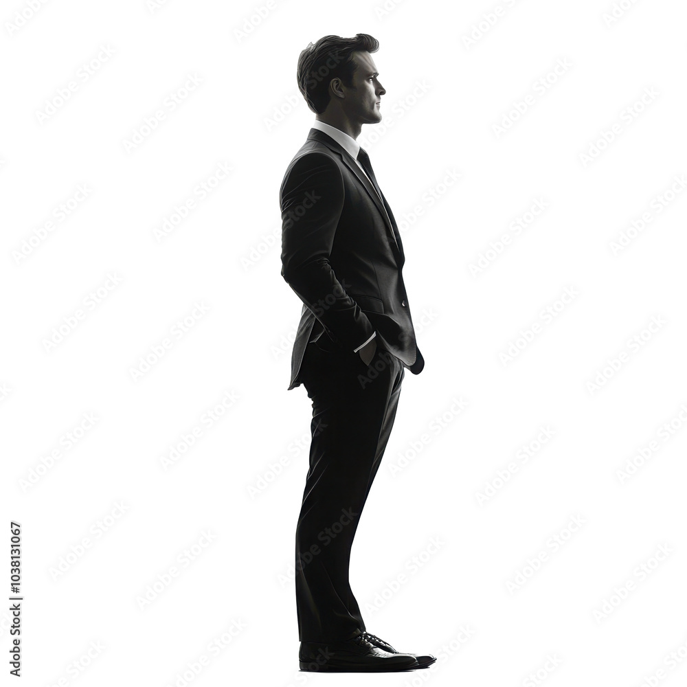 Silhouette of a retro businessman on a transparent background. Silhouette of a retro businessman on a transparent background.