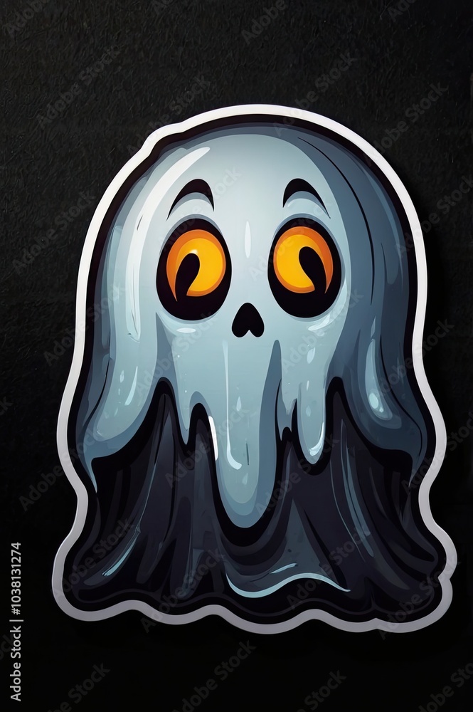 Cute orange Halloween pumpkin with witch hat, cartoon illustration