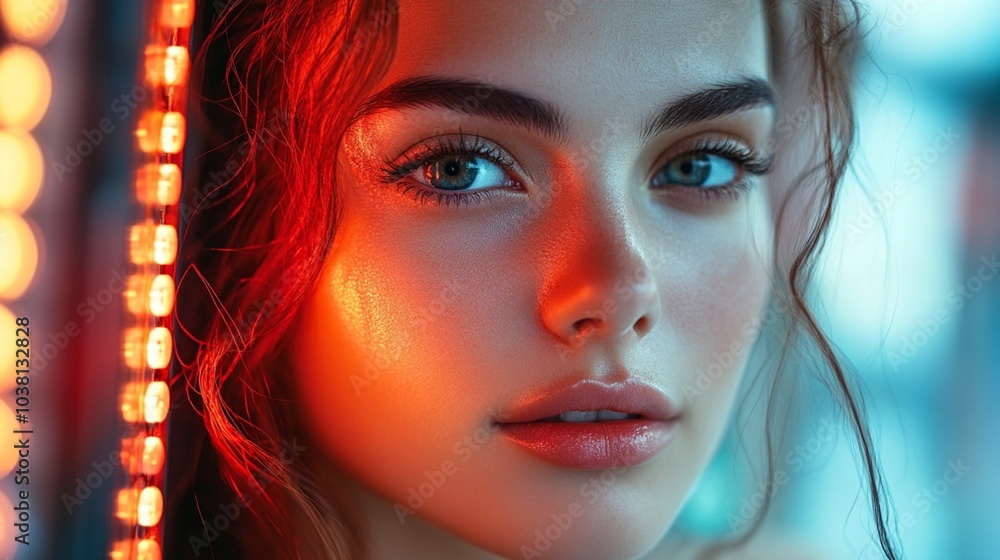 Captivating Woman Bathed in Warm Light Captivating Woman Bathed in Warm Light