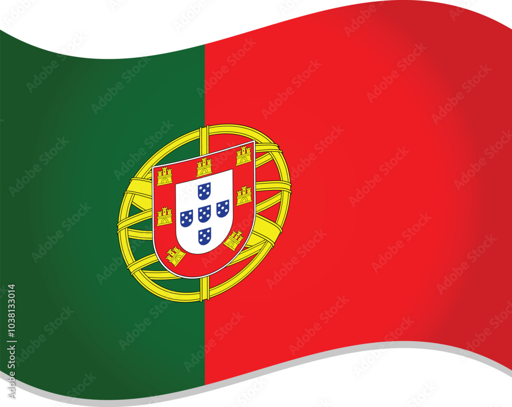 Obraz premium Portugal Country National Flag 3D Vector