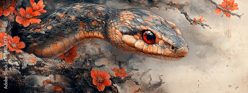 chinese snake Shûgetsu style banner