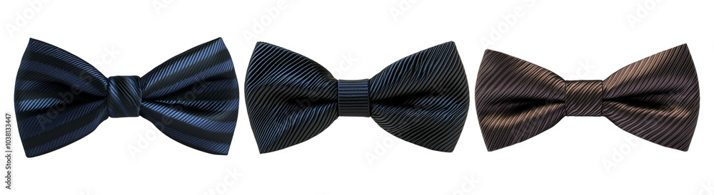 PNG Elegant Bow Ties Collection on Black Background PNG Elegant Bow Ties Collection on Black Background