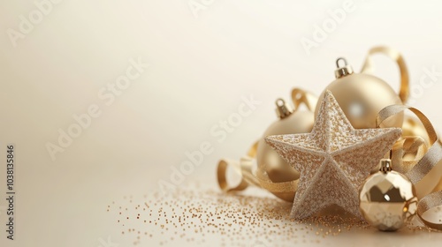 Wallpaper Mural Sparkling abundance, a festive pile of gold and silver christmas ornaments Torontodigital.ca