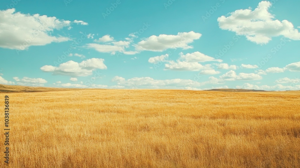 A quiet North American prairie with endless fields of golden grass and room for text. A quiet North American prairie with endless fields of golden grass and room for text.