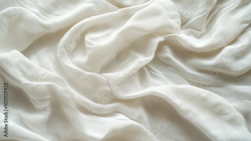 Subtle elegance, a closeup of pristine white fabric's smooth texture