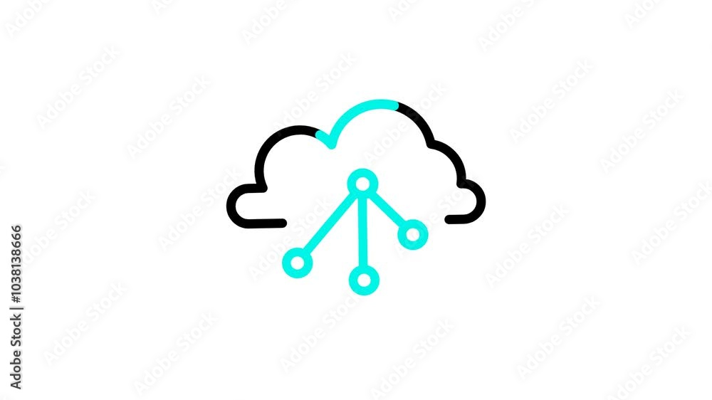 Cloud share icon animation. Cloud computing motion graphic Cloud share icon animation. Cloud computing motion graphic